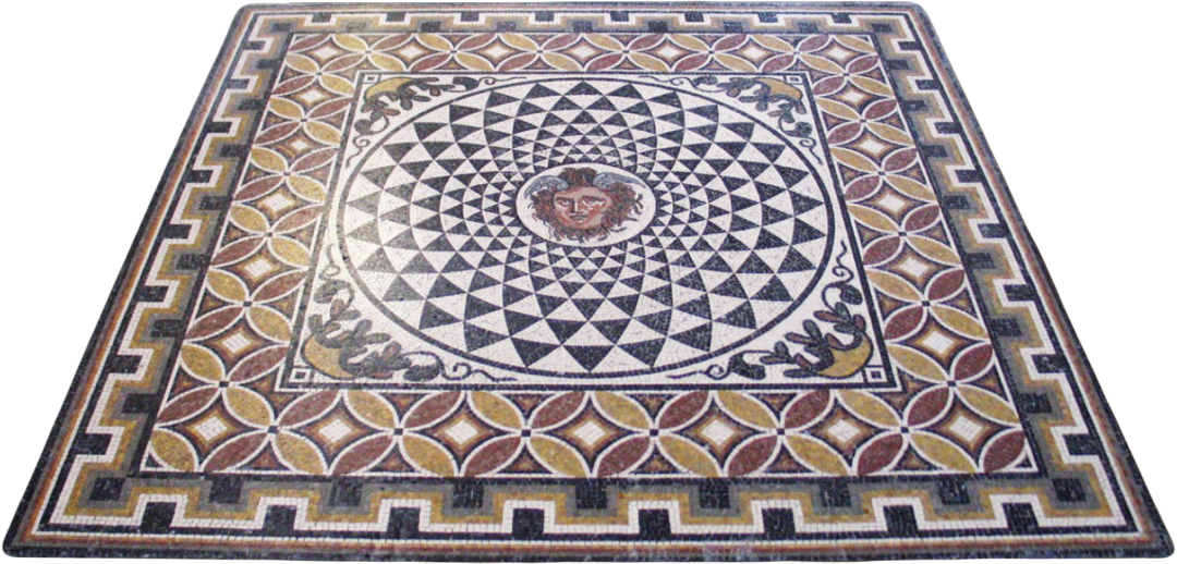Geometrisches Medusa-Zentrum Marmor-Mosaik