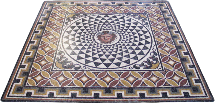 Geometrisches Medusa-Zentrum Marmor-Mosaik