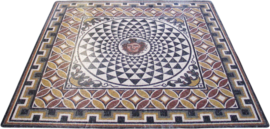 Geometrisches Medusa-Zentrum Marmor-Mosaik