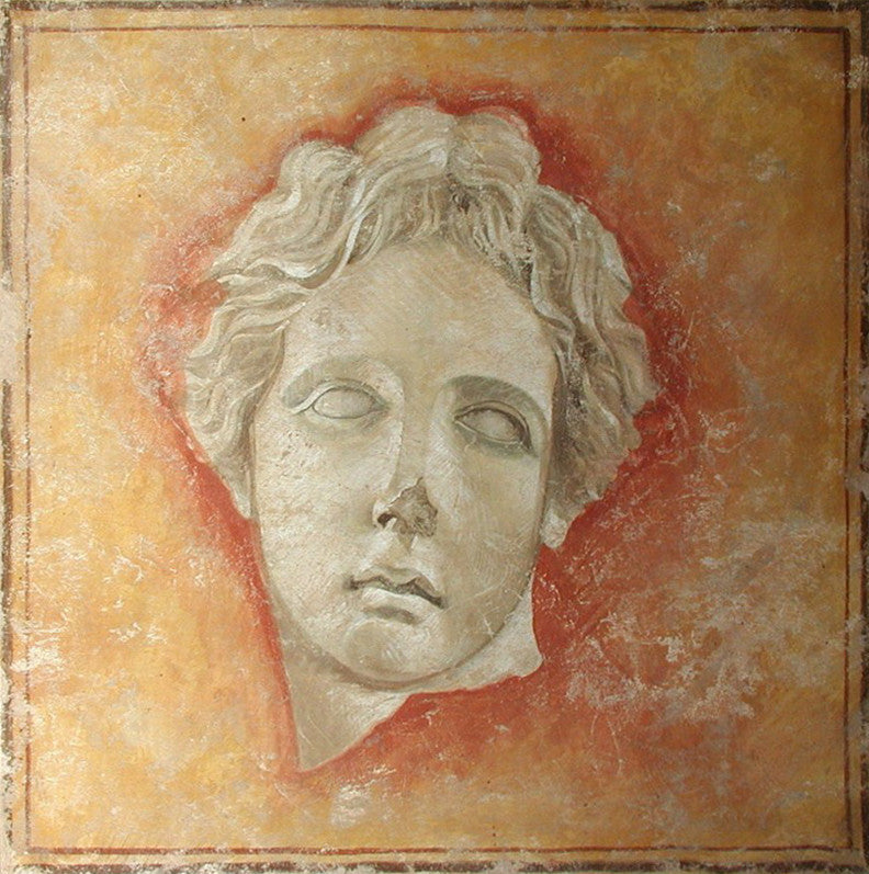 Profil einer männlichen Statue Fresko Gemälde