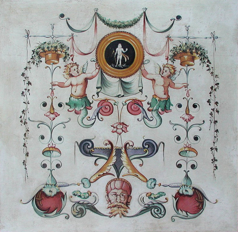 Groteskes Fresko Gemälde mit Putten