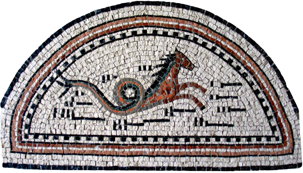 Hippokamp Marmor-Mosaik