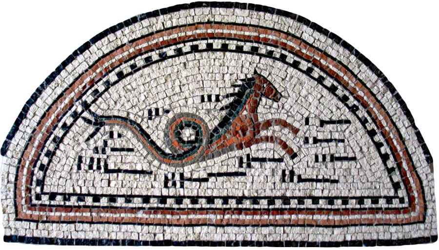 Hippokamp Marmor-Mosaik