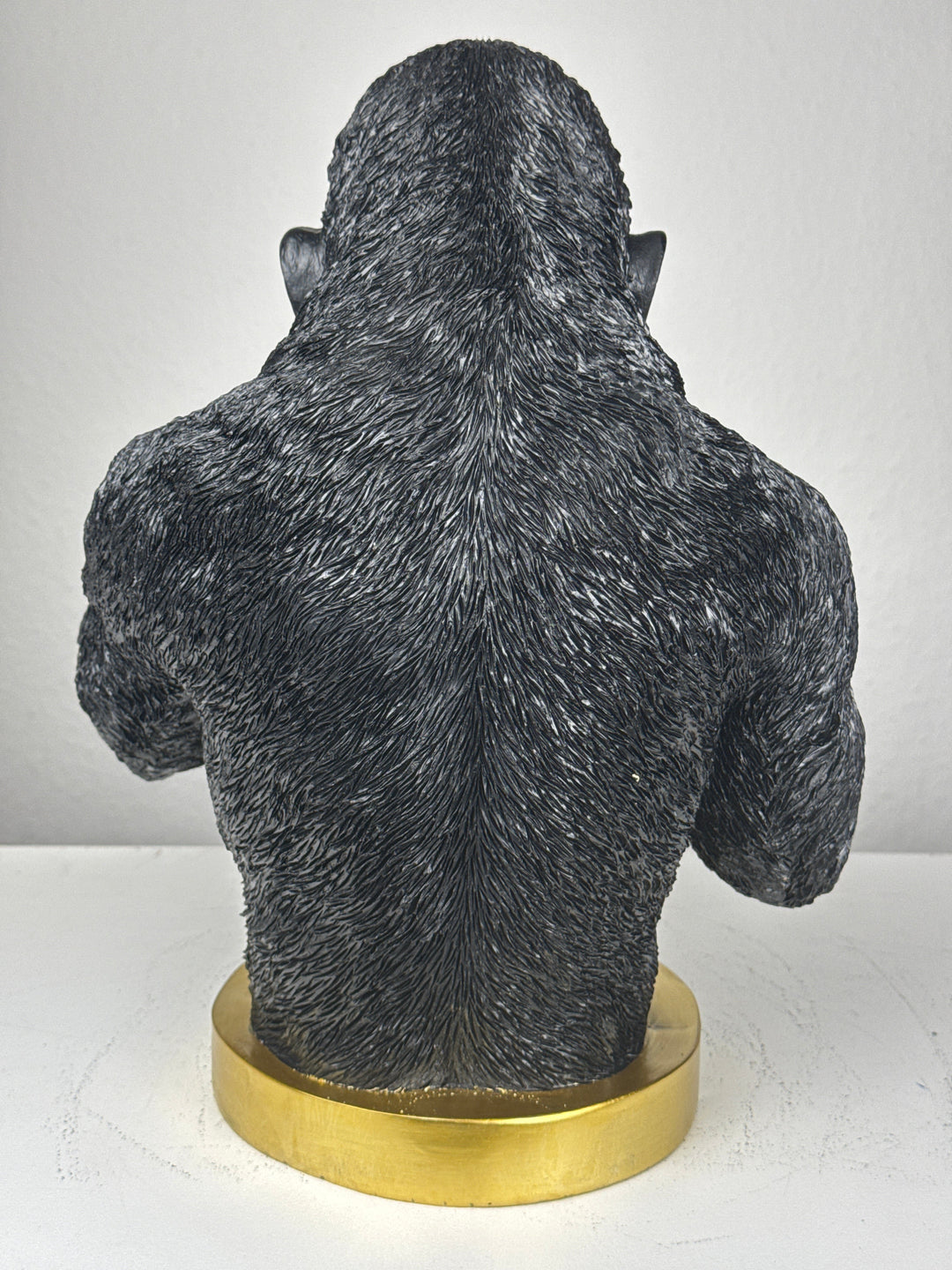 Boxender Gorilla Statue (Schwarz & Gold Pop Art Skulptur)