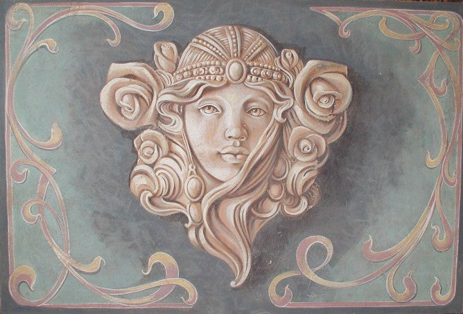 Jugendstil Fresko Gemälde