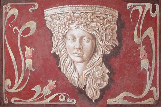Jugendstil Fresko Gemälde