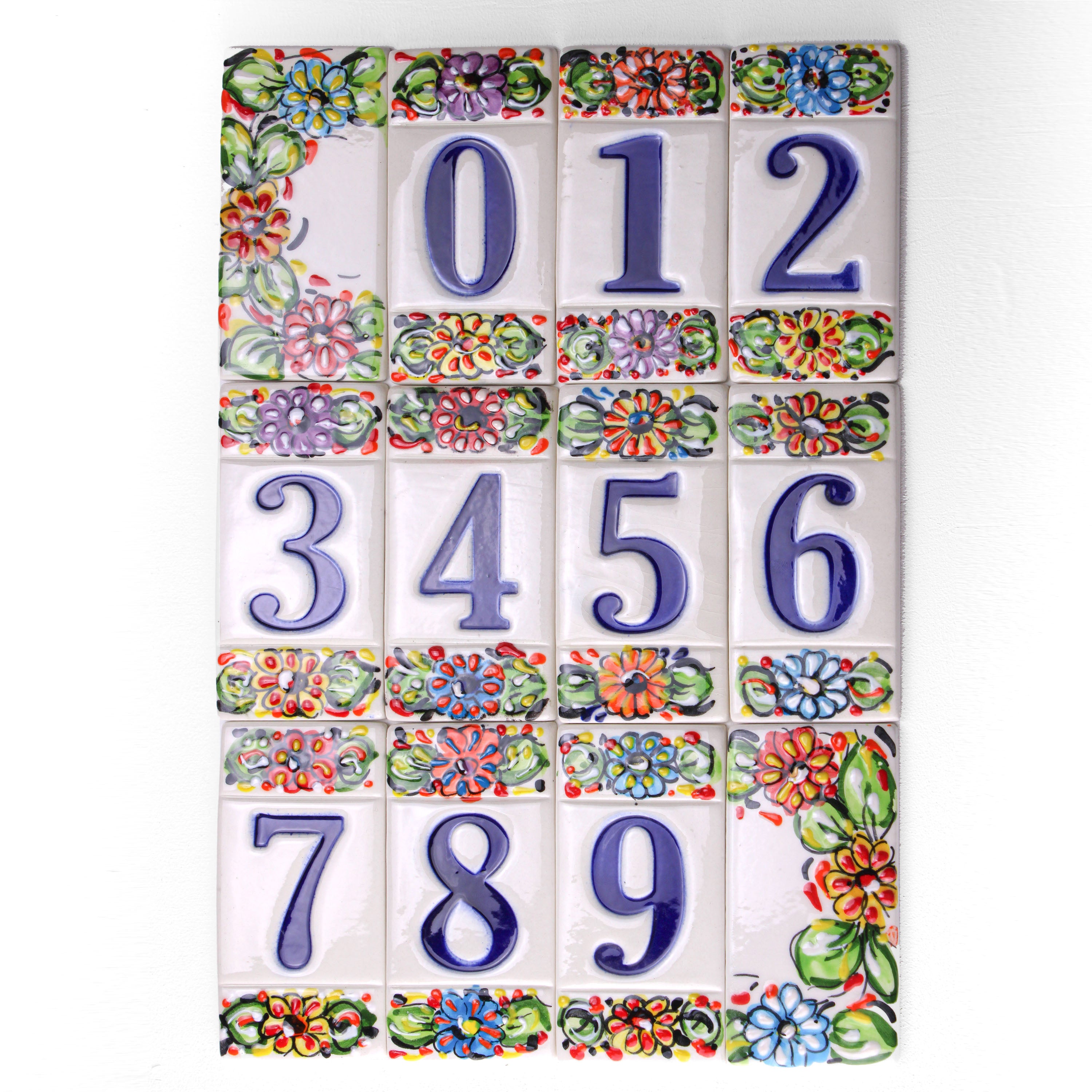 Keramik-Hausnummer Bunte Blumen Mediterran Spanisch Italienisch – The ...