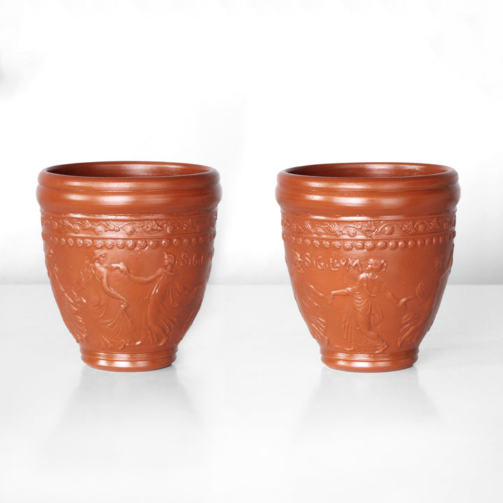 Römische Becher mit Tanzszene (Paar)