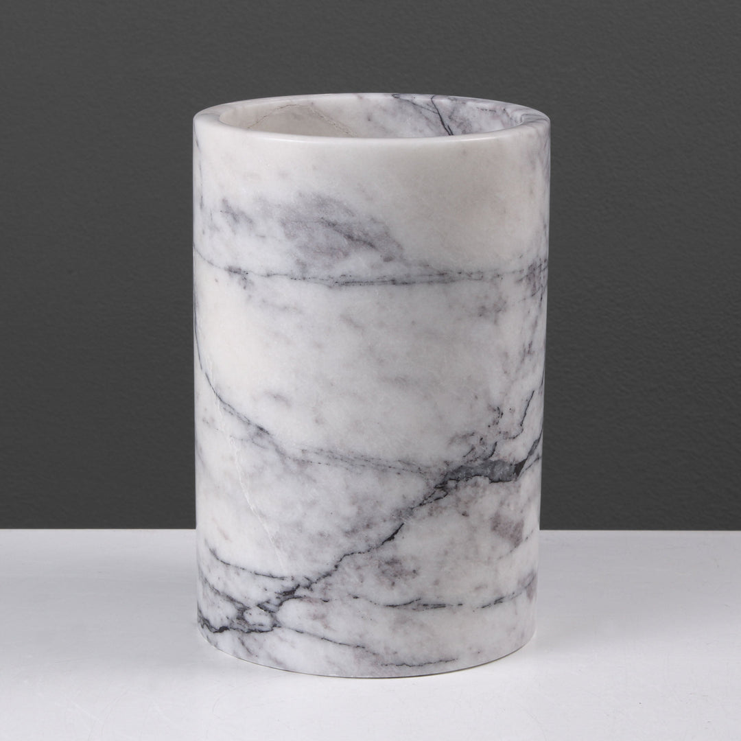 Weisser Marmor Vase / Flaschenkuehler