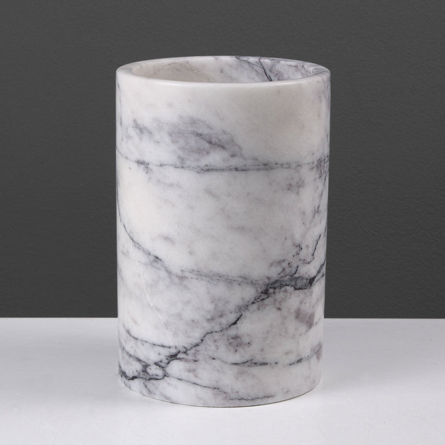 Weisser Marmor Vase / Flaschenkuehler