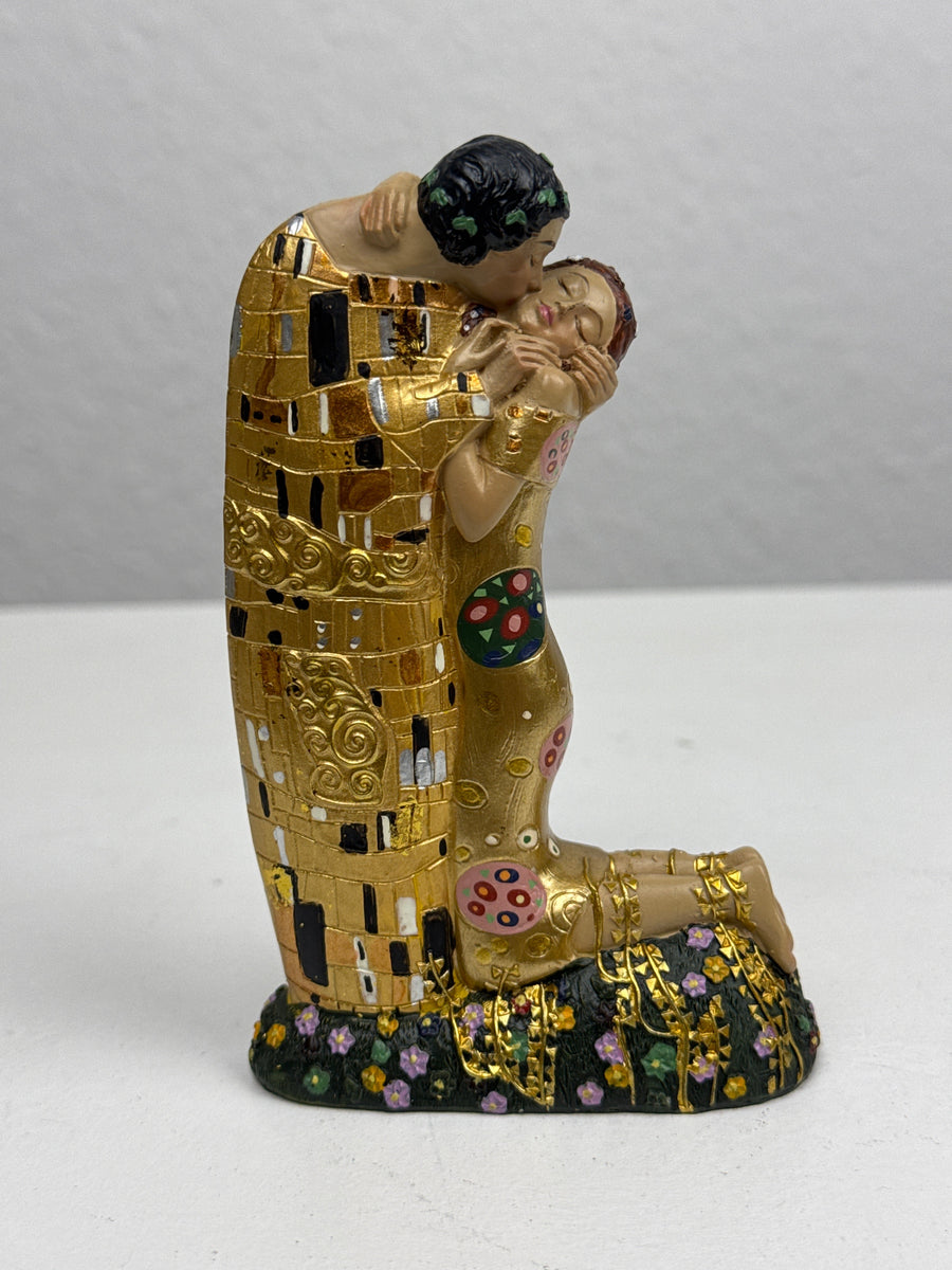 Liebes Skulptur – Der Kuss von Klimt (Klein, Liebespaar Statue)