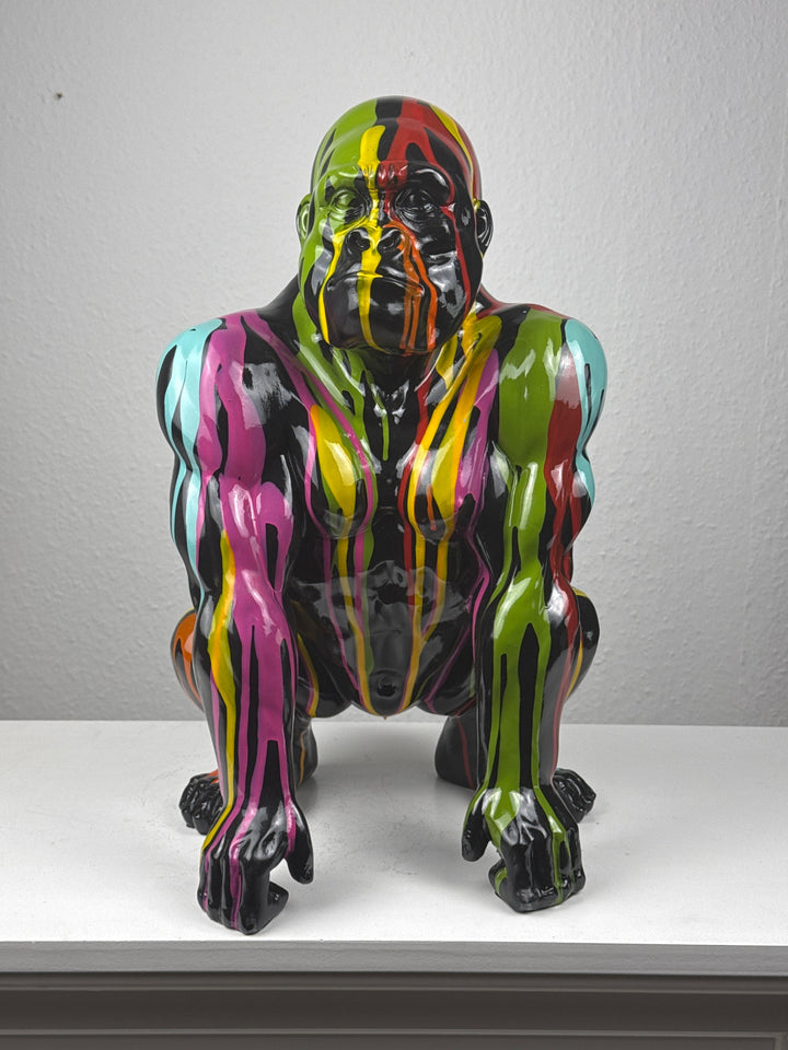 Gorilla Pop Art Statue (Moderne Spritzoptik)