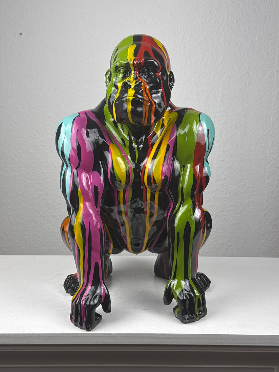Gorilla Pop Art Statue (Moderne Spritzoptik)