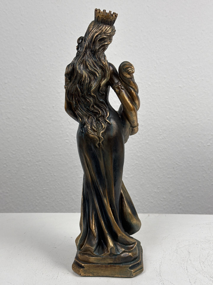 Lady Fortuna Statue – Griechische Göttin des Glücks (Patinierte Bronzefigur)