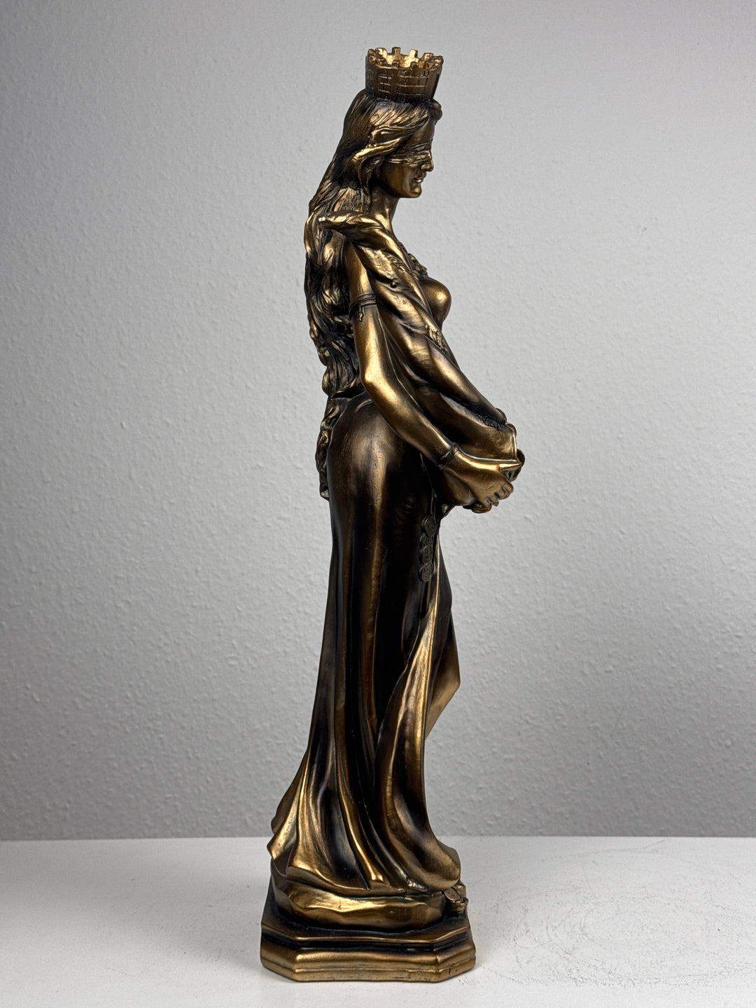 Lady Fortuna Statue – Griechische Göttin des Glücks (Groß, Patinierte Bronzefigur)