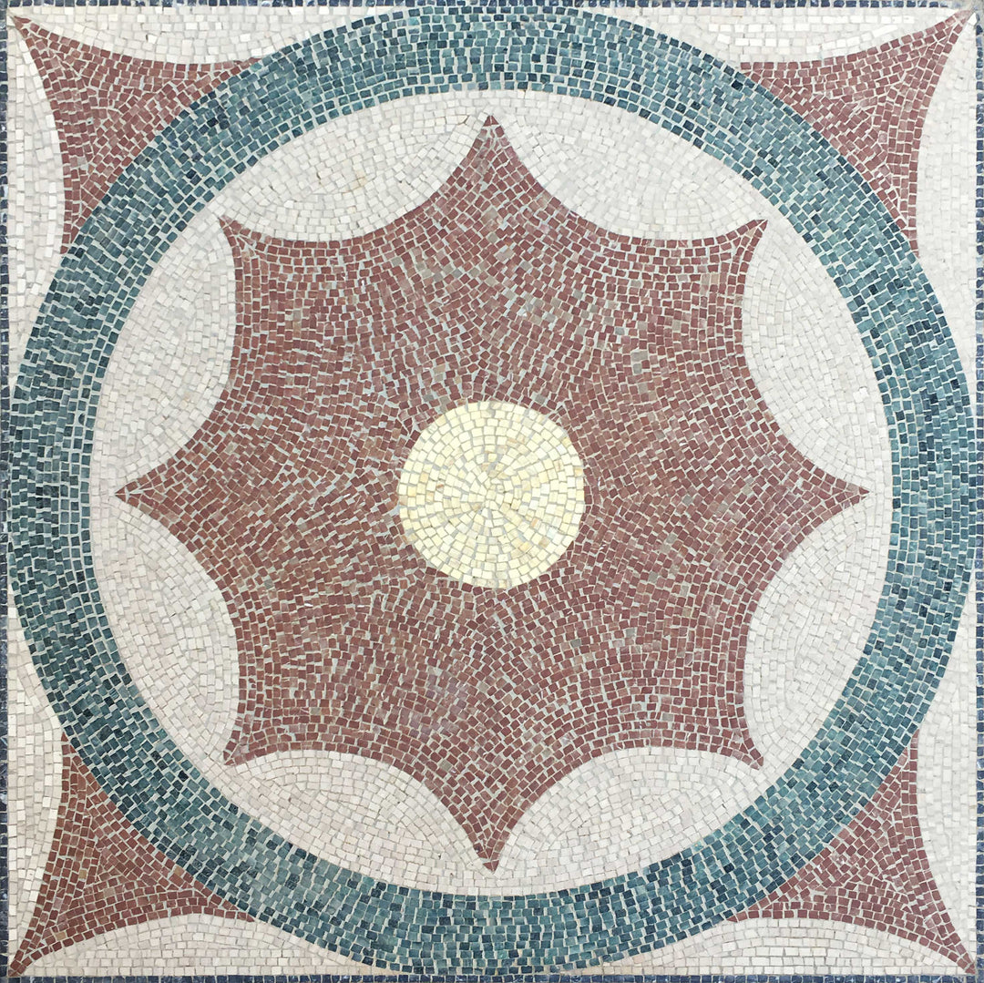 Geometrisches Boden Marmor-Mosaik