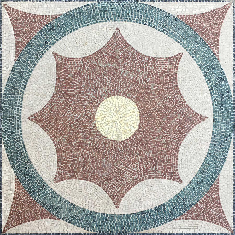 Geometrisches Boden Marmor-Mosaik