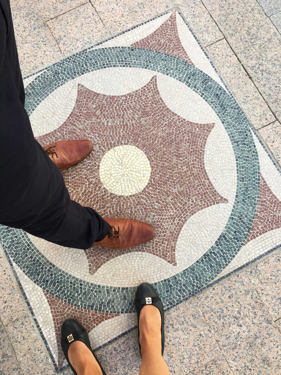 Geometrisches Boden Marmor-Mosaik