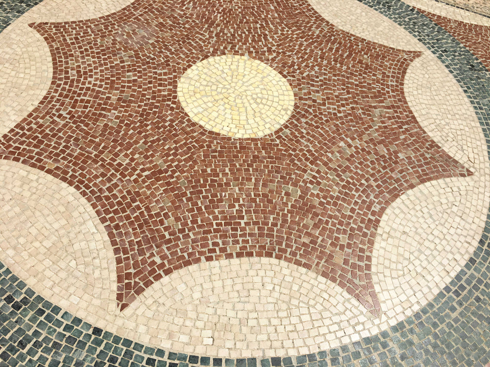 Geometrisches Boden Marmor-Mosaik