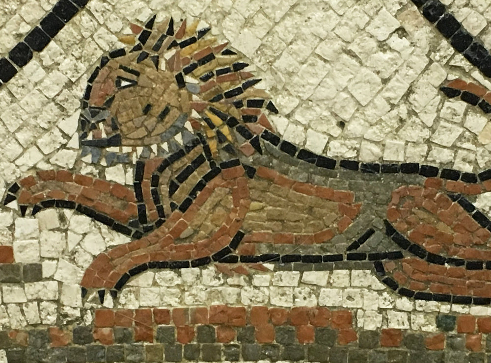 Löwe Marmor-Mosaik (Fragment)