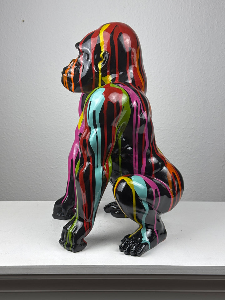 Gorilla Pop Art Statue (Moderne Spritzoptik)