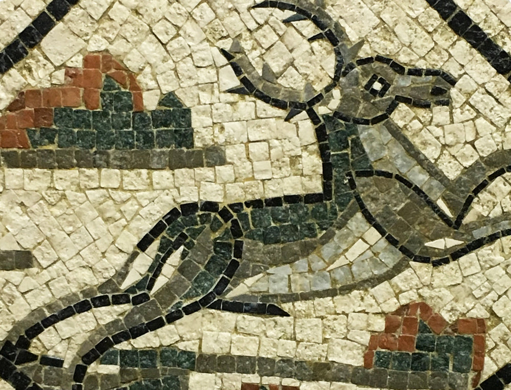 Hirsch Marmor-Mosaik (Fragment)