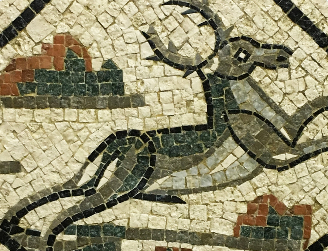 Hirsch Marmor-Mosaik (Fragment)