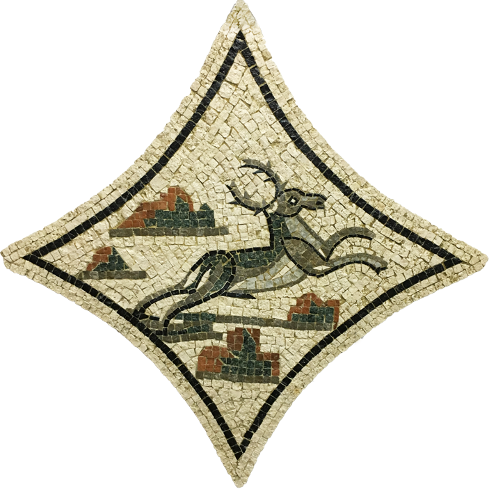 Hirsch Marmor-Mosaik (Fragment)