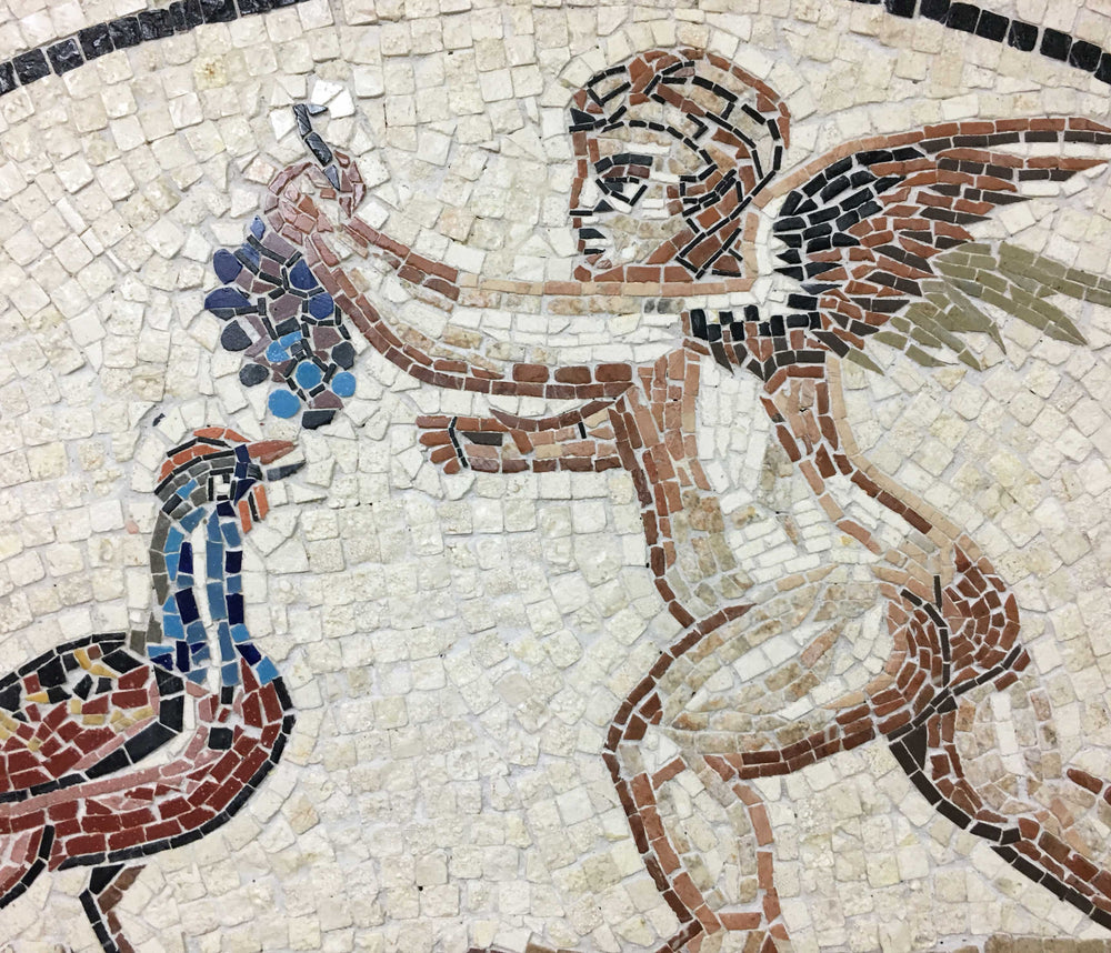 Eros und Fasan Marmor-Mosaik (Fragment)