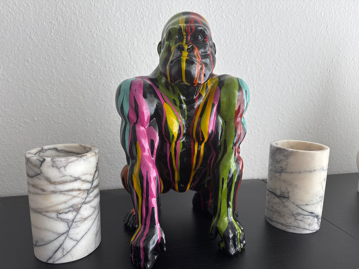 Gorilla Pop Art Statue (Moderne Spritzoptik)
