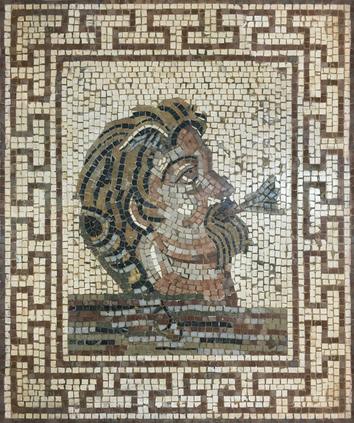 Windgott Marmor-Mosaik