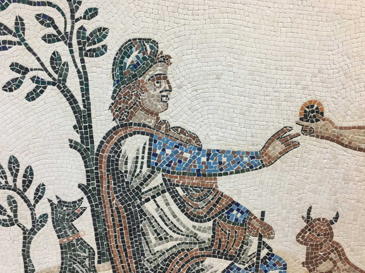 Das Urteil des Paris Marmor-Mosaik (Fragment)