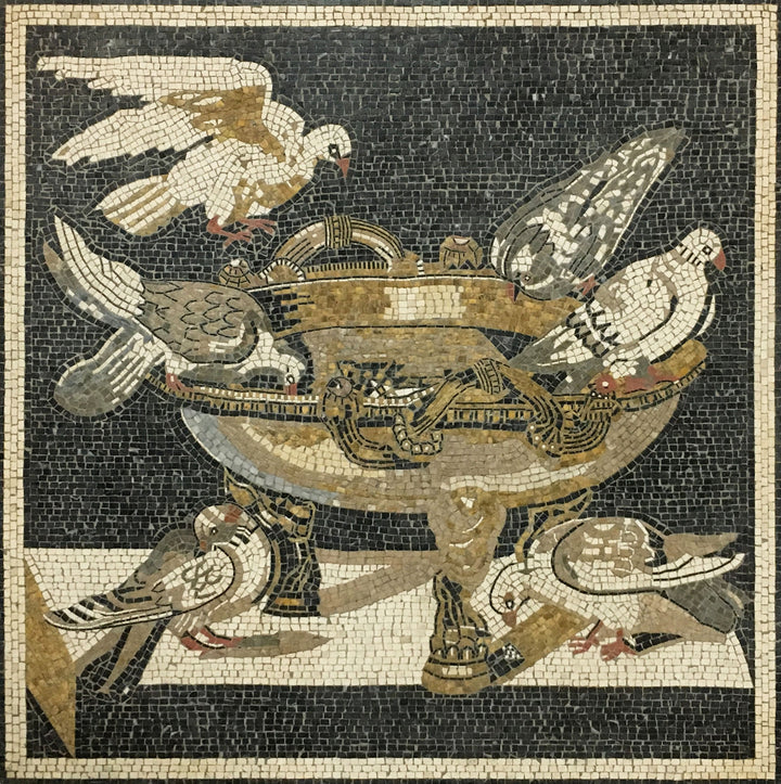 Tauben Marmor-Mosaik