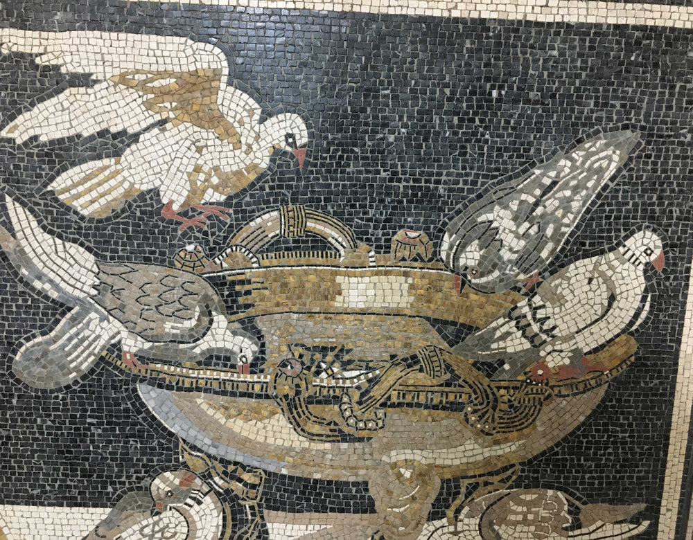 Tauben Marmor-Mosaik