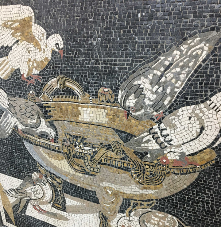 Tauben Marmor-Mosaik