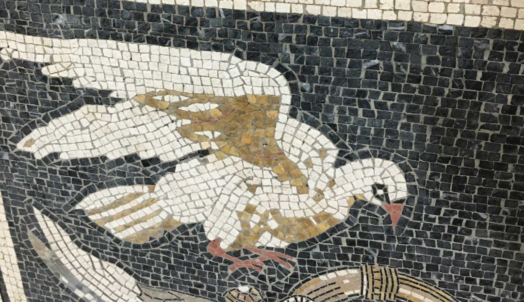 Tauben Marmor-Mosaik