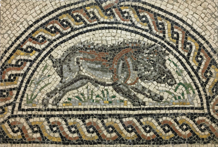 Keiler aus den Jahreszeiten Marmor-Mosaik