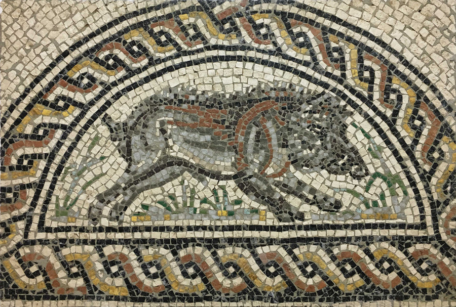 Keiler aus den Jahreszeiten Marmor-Mosaik