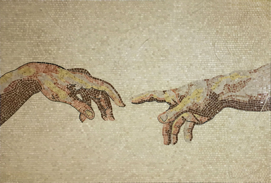Die Erschaffung Adams Marmor-Mosaik (Fragment)