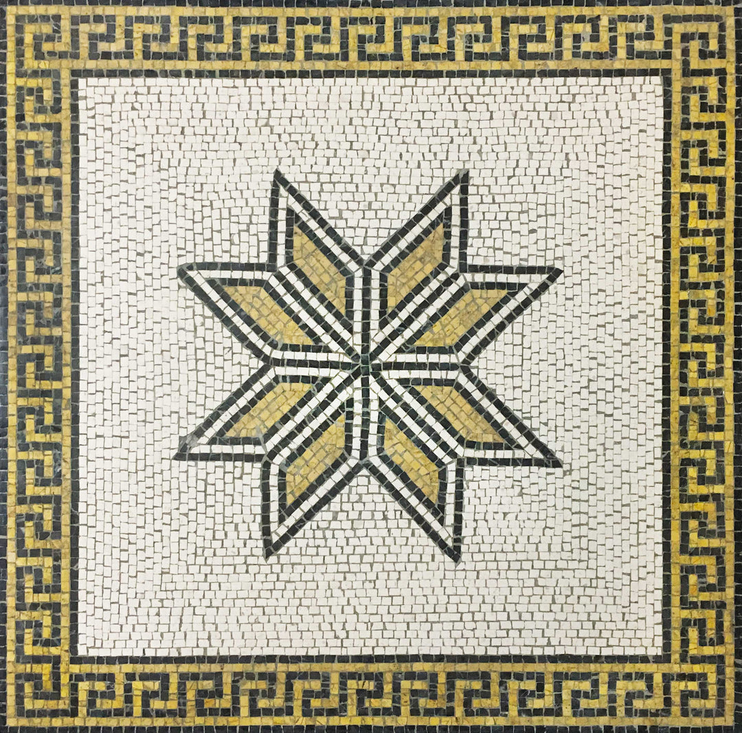 Stern aus Rauten Marmor-Mosaik