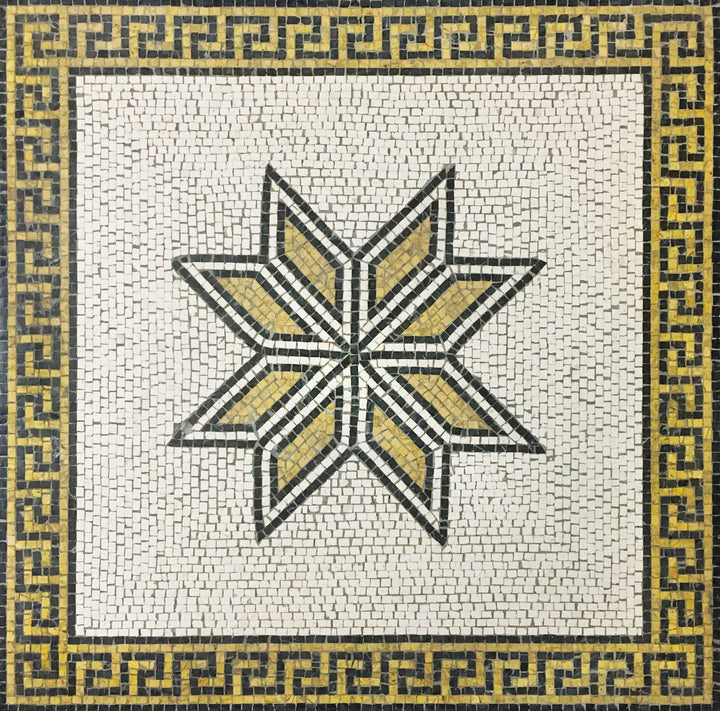 Stern aus Rauten Marmor-Mosaik
