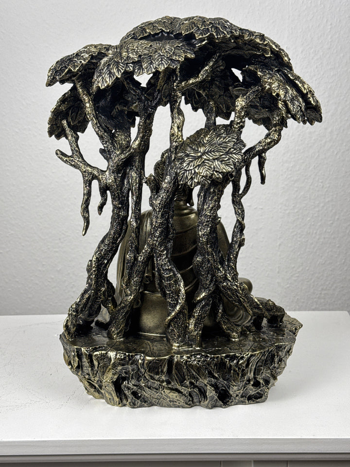 Buddha unter Bodhibaum Statue (Bronzefinish Skulptur)