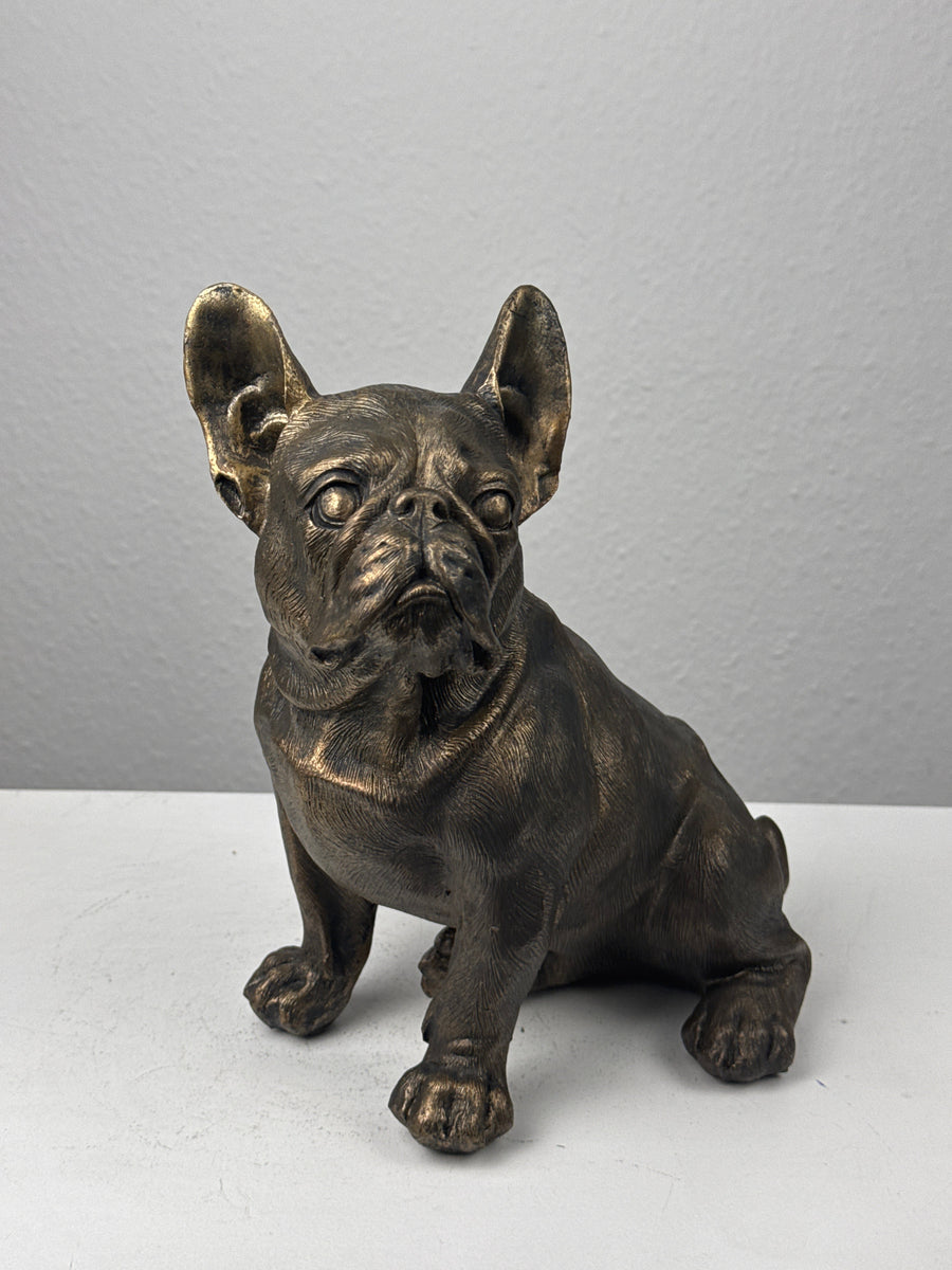 Sitzende Bulldogge Statue (Bronzefinish Skulptur)