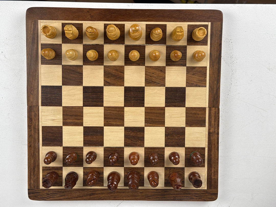 Schachset aus Holz mit Brett (Klein)