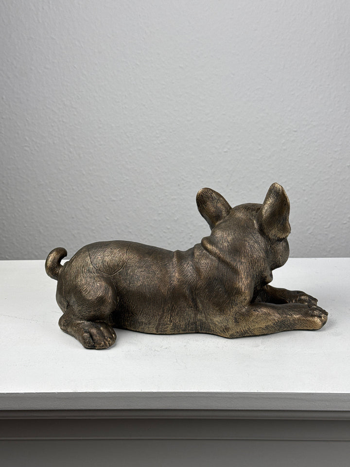 Liegende Bulldogge Statue (Bronzefinish Skulptur)