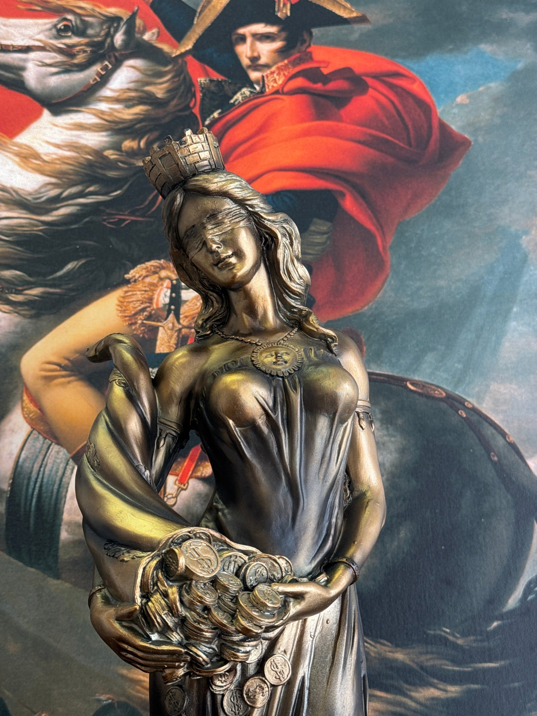 Lady Fortuna Statue – Griechische Göttin des Glücks (Groß, Patinierte Bronzefigur)