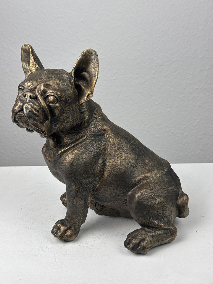 Sitzende Bulldogge Statue (Bronzefinish Skulptur)