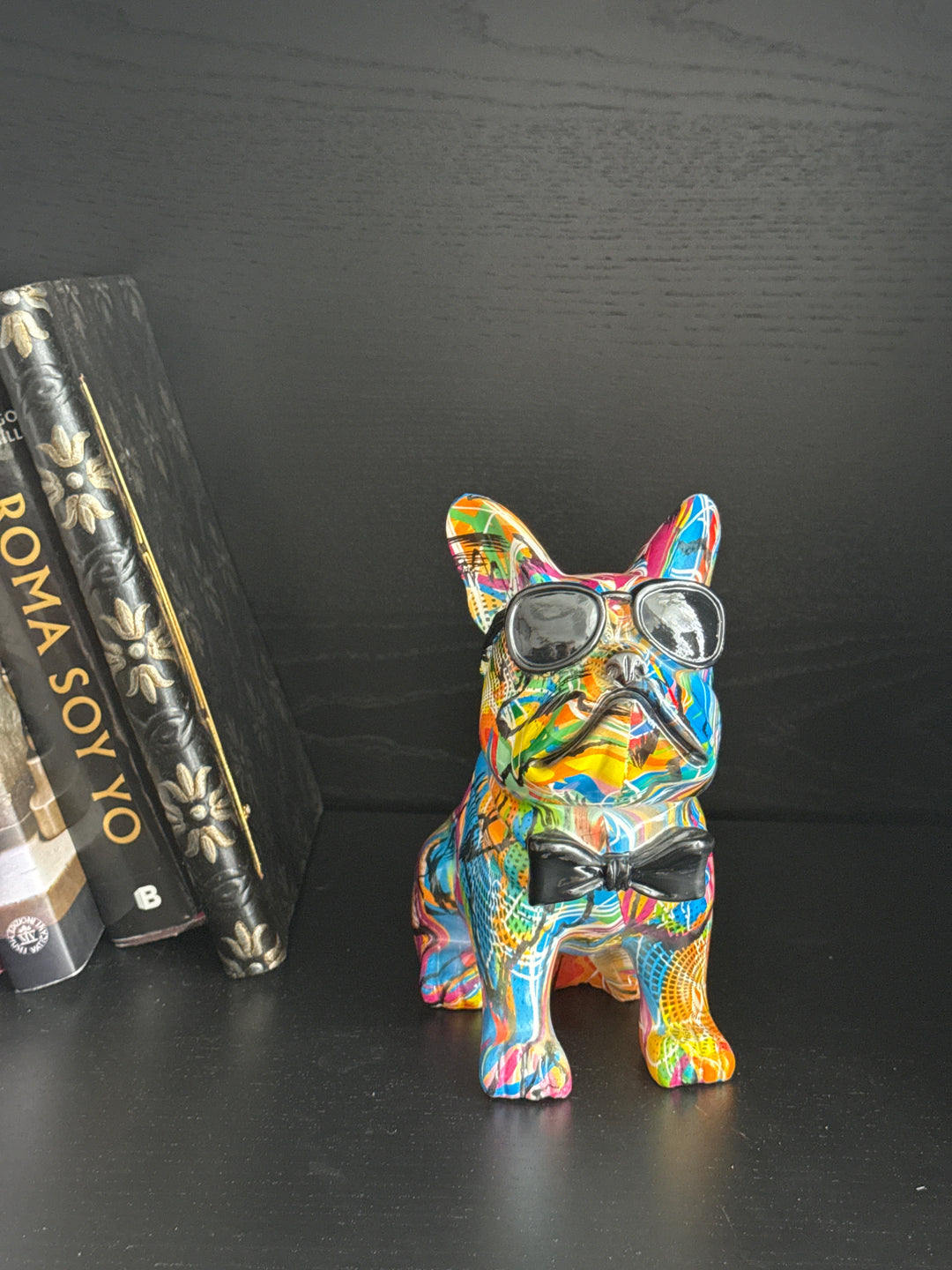 Bulldogge mit Fliege Statue (Graffiti Pop Art Skulptur)
