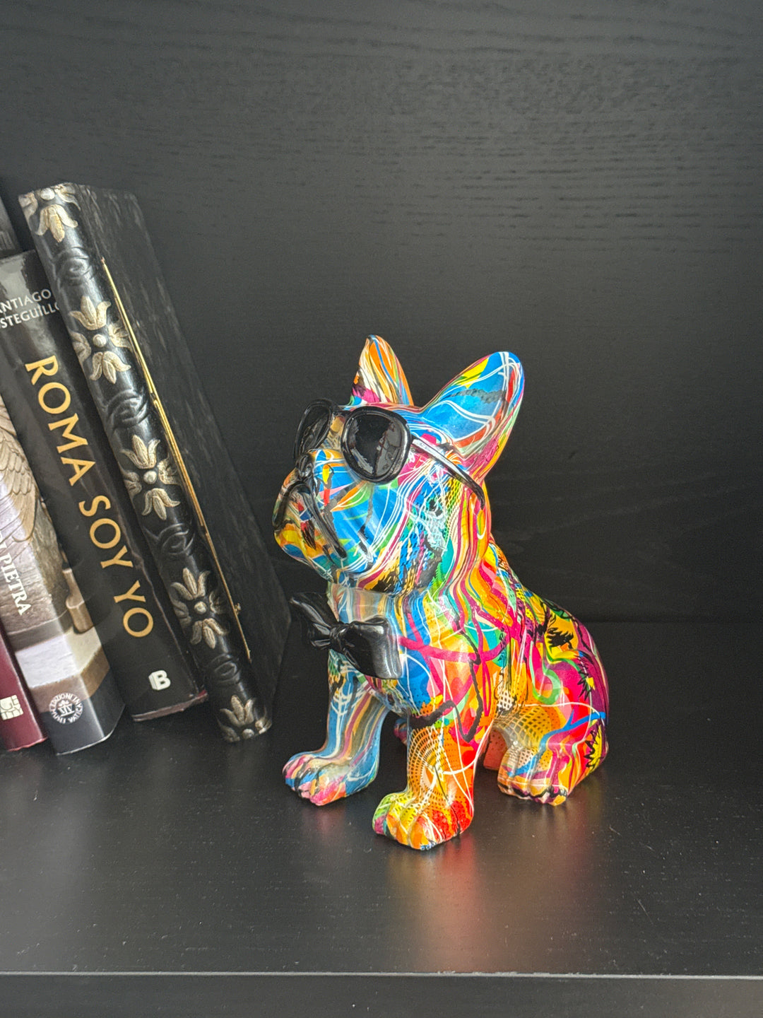 Bulldogge mit Fliege Statue (Graffiti Pop Art Skulptur)