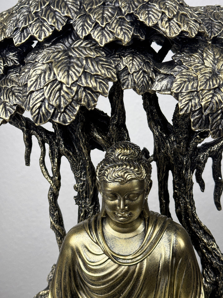 Buddha unter Bodhibaum Statue (Bronzefinish Skulptur)